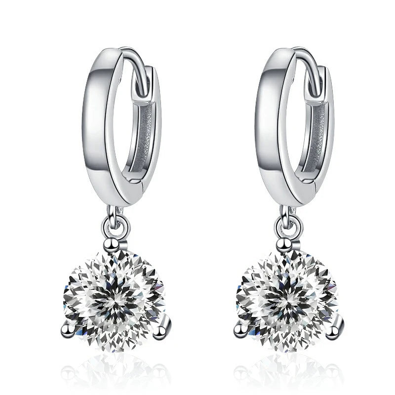 Soraya Nova – 2 Karat Moissanit-Ohrringe aus 925 Sterling Silber, edle Drop-Form, zertifiziert