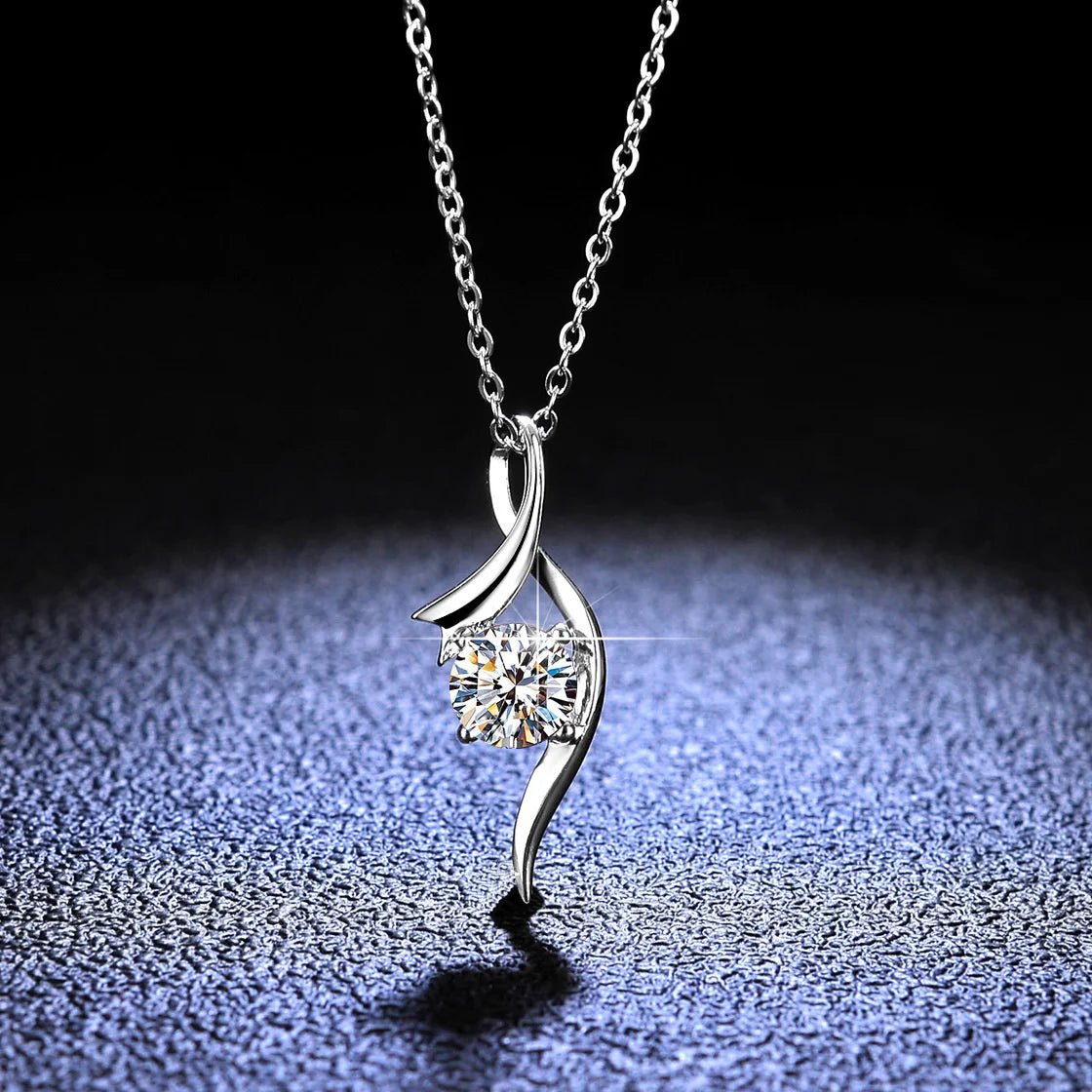 Moissanit Halskette 1 Karat aus 925 Silber – Moderner Kreis-Anhänger | Soraya Nova