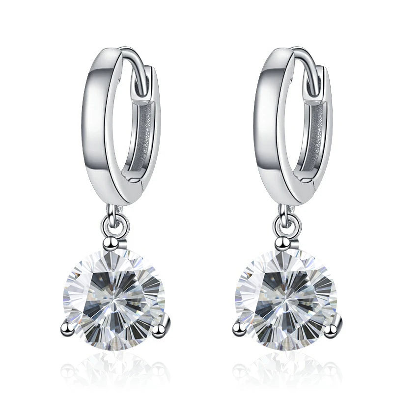 Soraya Nova – 2 Karat Moissanit-Ohrringe aus 925 Sterling Silber, edle Drop-Form, zertifiziert