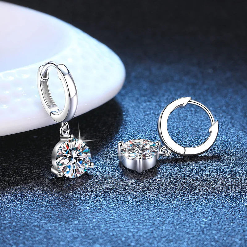 Soraya Nova – 2 Karat Moissanit-Ohrringe aus 925 Sterling Silber, edle Drop-Form, zertifiziert