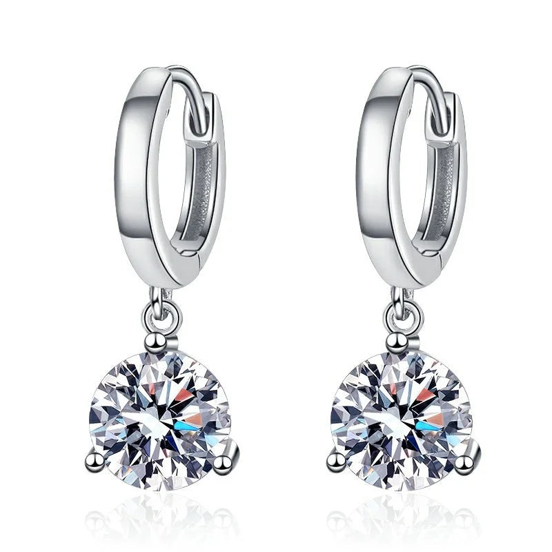 Soraya Nova – 2 Karat Moissanit-Ohrringe aus 925 Sterling Silber, edle Drop-Form, zertifiziert