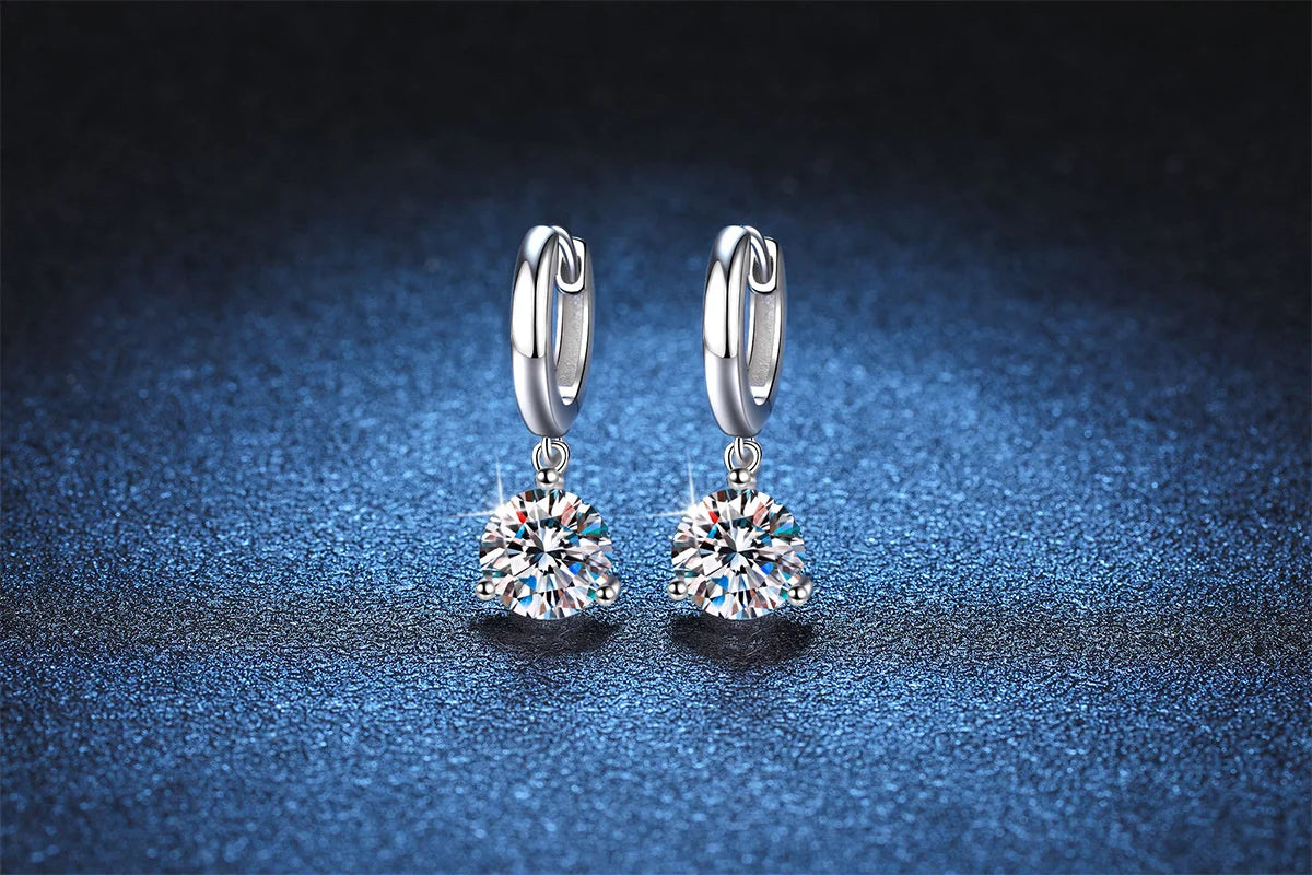 Soraya Nova – 2 Karat Moissanit-Ohrringe aus 925 Sterling Silber, edle Drop-Form, zertifiziert