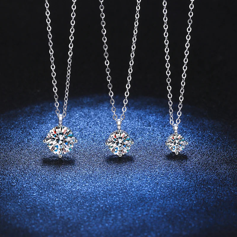 Moissanit-Halskette in D-Farbe, Sterling Silber, funkelnd & edel | Soraya Nova