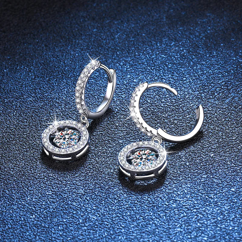 Soraya Nova – 1 Karat Moissanit Drop-Ohrringe aus 925 Sterling Silber, Weißgold plattiert