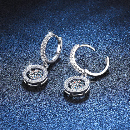 Soraya Nova – 1 Karat Moissanit Drop-Ohrringe aus 925 Sterling Silber, Weißgold plattiert