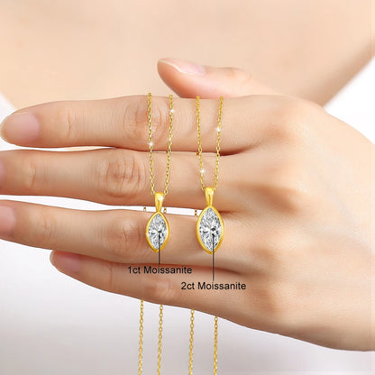 14K Gold Halskette mit Marquise-Moissanit | Soraya Nova