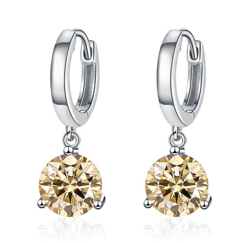 Soraya Nova – 2 Karat Moissanit-Ohrringe aus 925 Sterling Silber, edle Drop-Form, zertifiziert