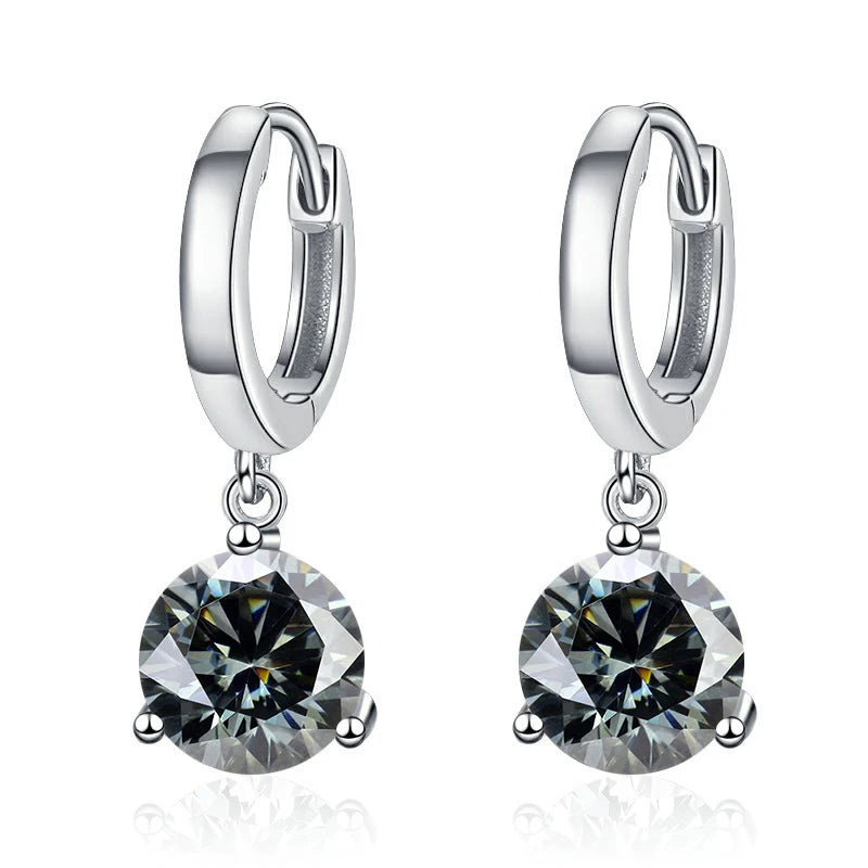 Soraya Nova – 2 Karat Moissanit-Ohrringe aus 925 Sterling Silber, edle Drop-Form, zertifiziert