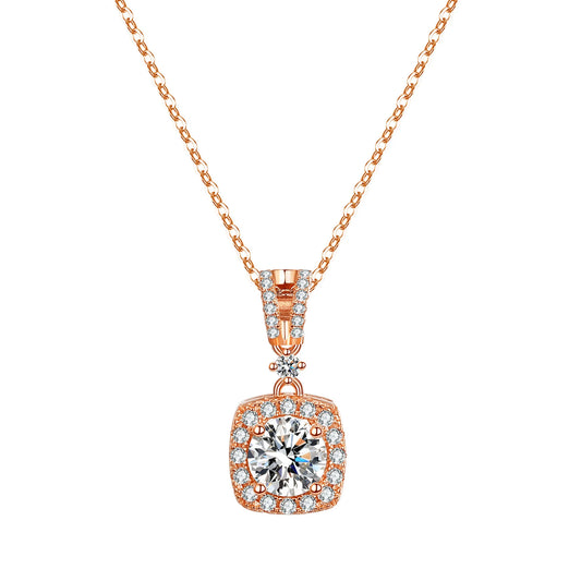 Moissanit Halskette aus 925 Silber rosegold | Soraya Nova