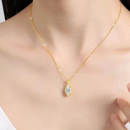 14K Gold Halskette mit Marquise-Moissanit | Soraya Nova
