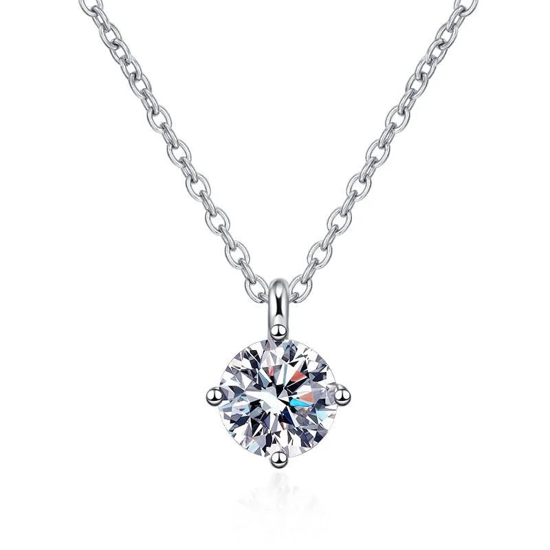 Moissanit-Halskette in D-Farbe, Sterling Silber, funkelnd & edel | Soraya Nova
