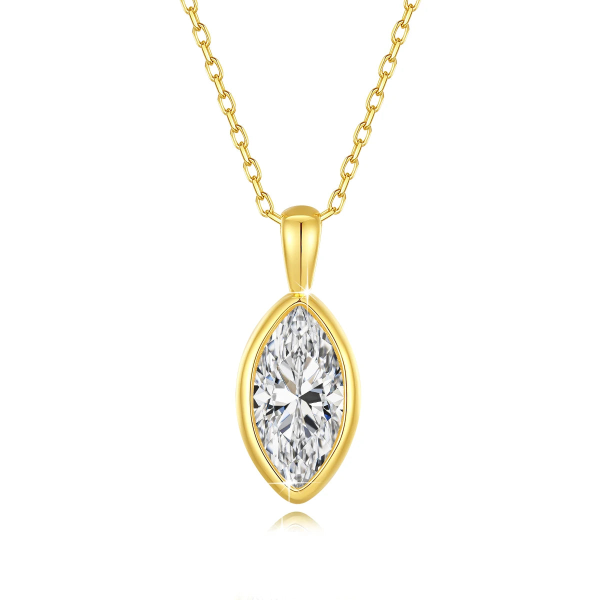 14K Gold Halskette mit Marquise-Moissanit | Soraya Nova