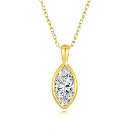 14K Gold Halskette mit Marquise-Moissanit | Soraya Nova