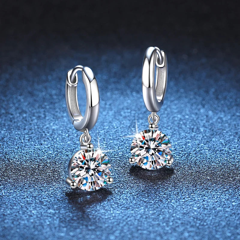 Soraya Nova – 2 Karat Moissanit-Ohrringe aus 925 Sterling Silber, edle Drop-Form, zertifiziert