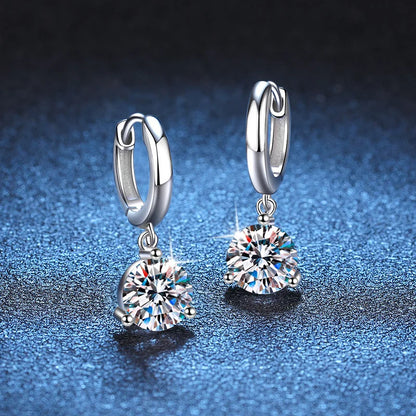 Soraya Nova – 2 Karat Moissanit-Ohrringe aus 925 Sterling Silber, edle Drop-Form, zertifiziert