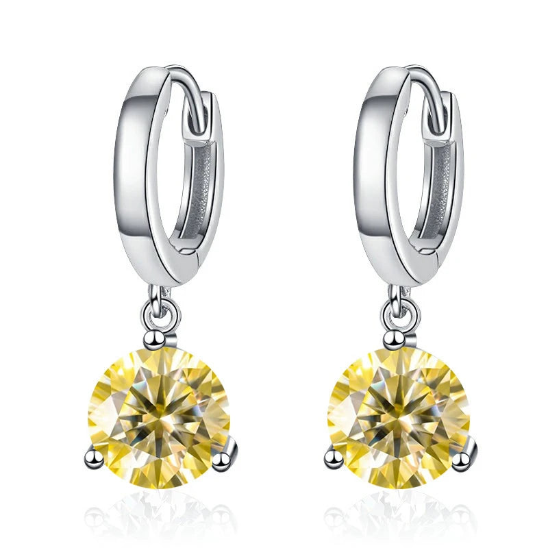 Soraya Nova – 2 Karat Moissanit-Ohrringe aus 925 Sterling Silber, edle Drop-Form, zertifiziert