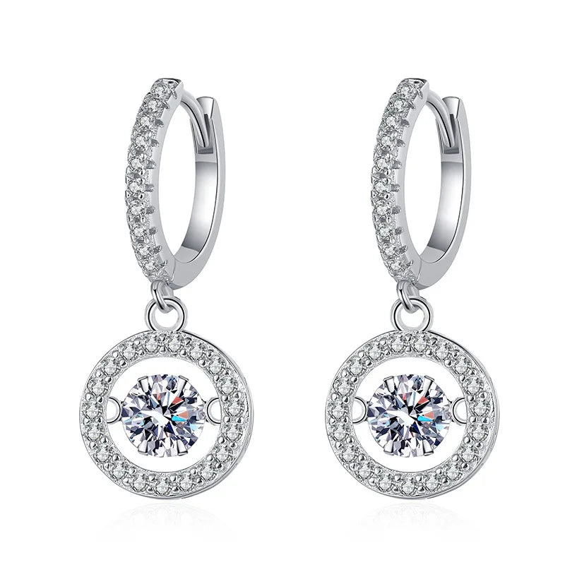 Soraya Nova – 1 Karat Moissanit Drop-Ohrringe aus 925 Sterling Silber, Weißgold plattiert