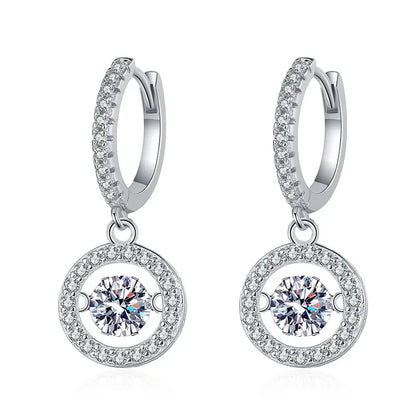 Soraya Nova – 1 Karat Moissanit Drop-Ohrringe aus 925 Sterling Silber, Weißgold plattiert