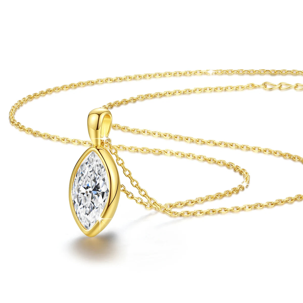 14K Gold Halskette mit Marquise-Moissanit | Soraya Nova