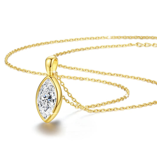 14K Gold Halskette mit Marquise-Moissanit | Soraya Nova
