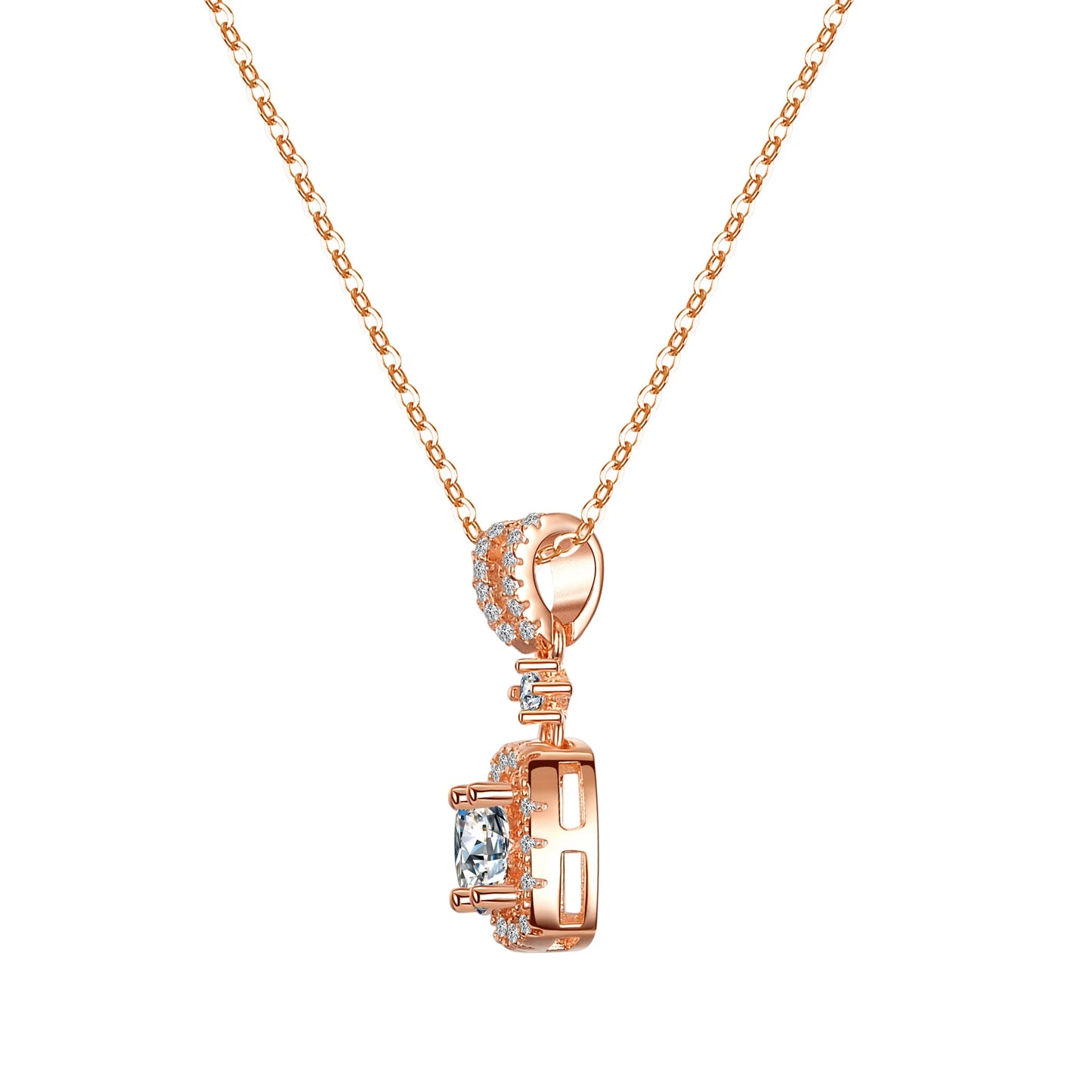 Moissanit Halskette aus 925 Silber rosegold | Soraya Nova