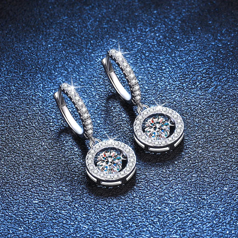 Soraya Nova – 1 Karat Moissanit Drop-Ohrringe aus 925 Sterling Silber, Weißgold plattiert
