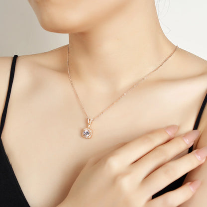 Moissanit Halskette aus 925 Silber rosegold | Soraya Nova