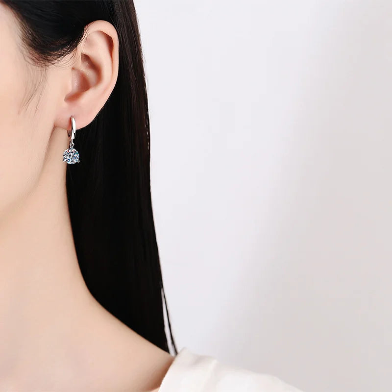 Soraya Nova – 2 Karat Moissanit-Ohrringe aus 925 Sterling Silber, edle Drop-Form, zertifiziert