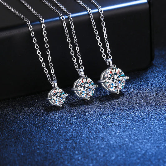 Moissanit-Halskette in D-Farbe, Sterling Silber, funkelnd & edel | Soraya Nova