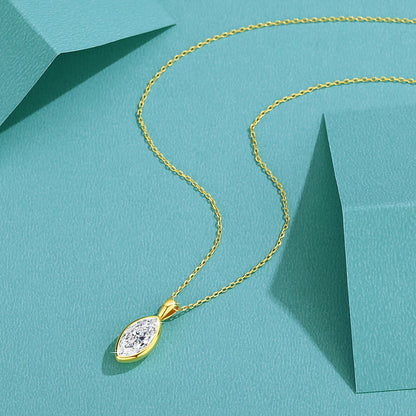 14K Gold Halskette mit Marquise-Moissanit | Soraya Nova