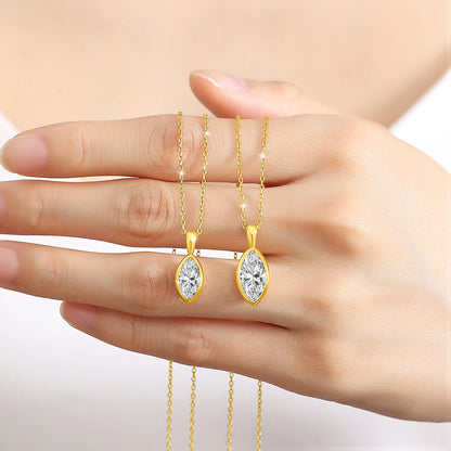 14K Gold Halskette mit Marquise-Moissanit | Soraya Nova