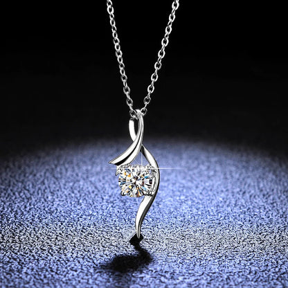 Moissanit Halskette 1 Karat aus 925 Silber – Moderner Kreis-Anhänger | Soraya Nova