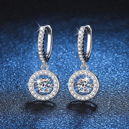 Soraya Nova – 1 Karat Moissanit Drop-Ohrringe aus 925 Sterling Silber, Weißgold plattiert