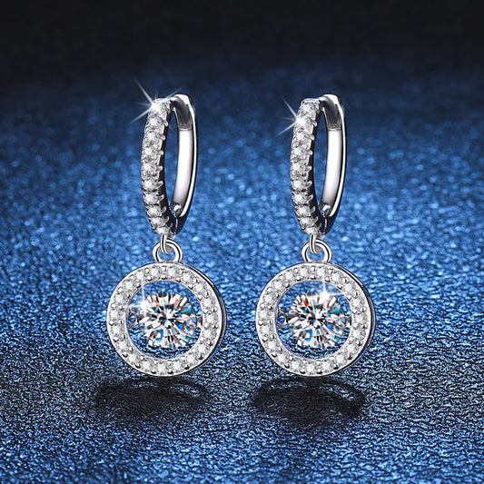Soraya Nova – 1 Karat Moissanit Drop-Ohrringe aus 925 Sterling Silber, Weißgold plattiert