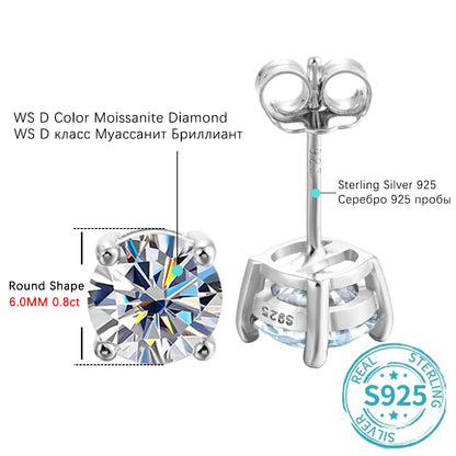 D Color 0.8 Karat Moissanit Ohrstecker – 925 Sterling Silber | Soraya Nova