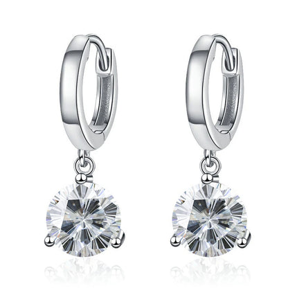 Soraya Nova – 2 Karat Moissanit-Ohrringe aus 925 Sterling Silber, edle Drop-Form, zertifiziert