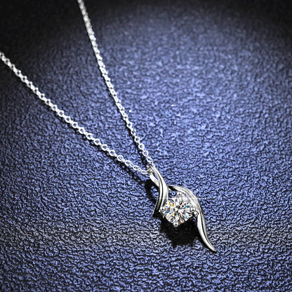 Moissanit Halskette 1 Karat aus 925 Silber – Moderner Kreis-Anhänger | Soraya Nova