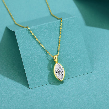 14K Gold Halskette mit Marquise-Moissanit | Soraya Nova