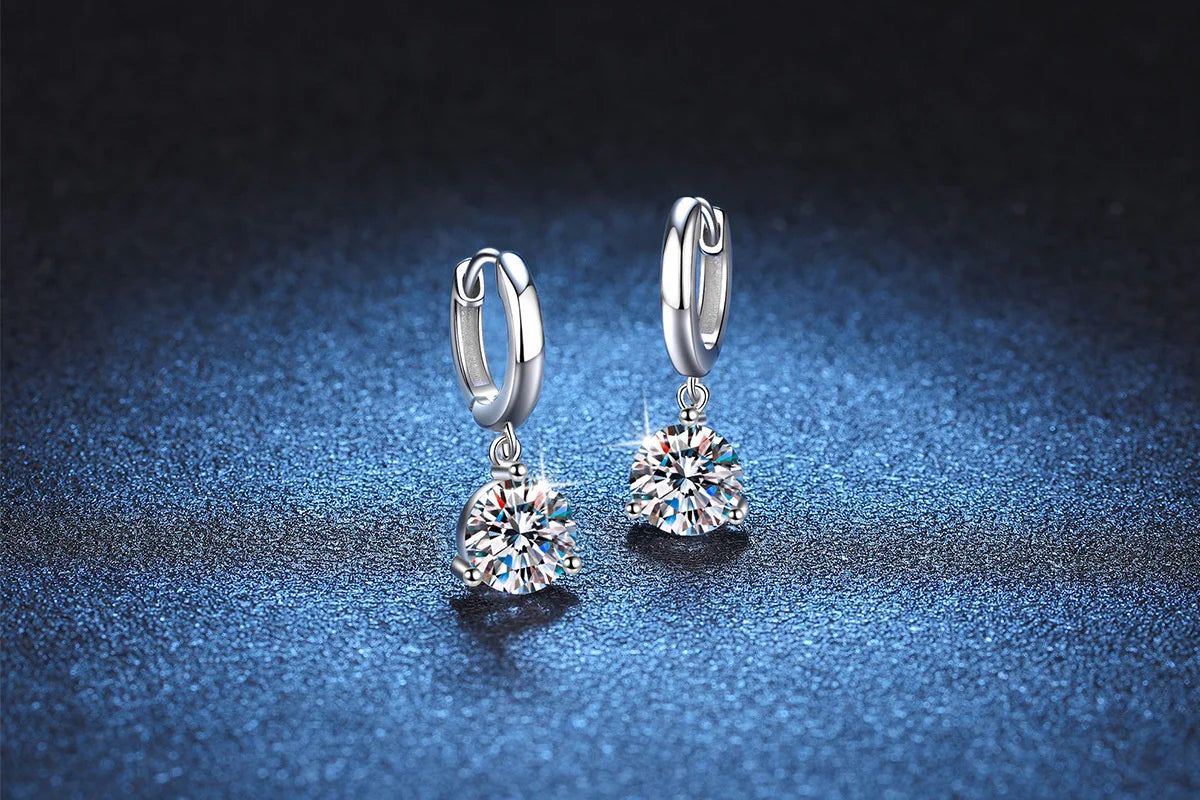 Soraya Nova – 2 Karat Moissanit-Ohrringe aus 925 Sterling Silber, edle Drop-Form, zertifiziert