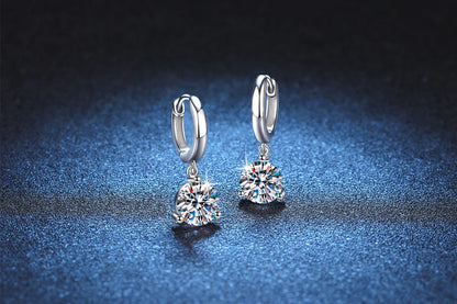 Soraya Nova – 2 Karat Moissanit-Ohrringe aus 925 Sterling Silber, edle Drop-Form, zertifiziert