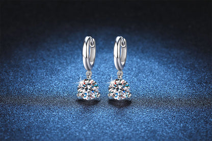 Soraya Nova – 2 Karat Moissanit-Ohrringe aus 925 Sterling Silber, edle Drop-Form, zertifiziert