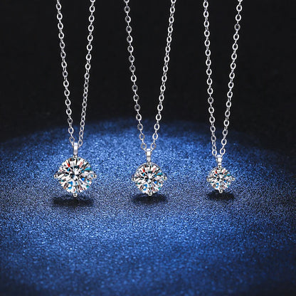 Moissanit-Halskette in D-Farbe, Sterling Silber, funkelnd & edel | Soraya Nova