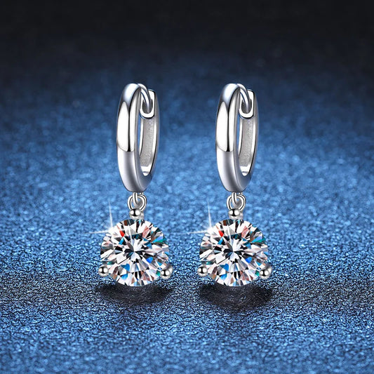 Soraya Nova – 2 Karat Moissanit-Ohrringe aus 925 Sterling Silber, edle Drop-Form, zertifiziert