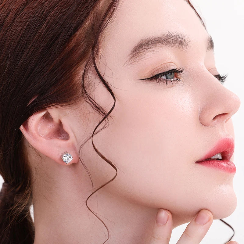 D Color 0.5 Karat Moissanit Ohrstecker – 925 Sterling Silber | Soraya Nova