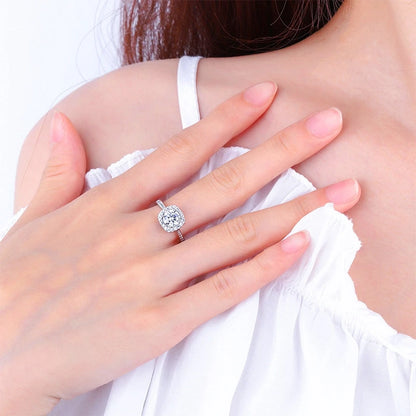 Eleganter Moissanit Cocktail Ring – Sterlingsilber 925 | Brillanz wie ein Diamant